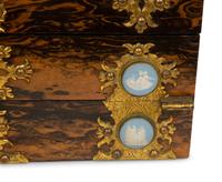 A Victorian Jasperware and Calamander Sewing/Writing Box by Mechi & Bazin