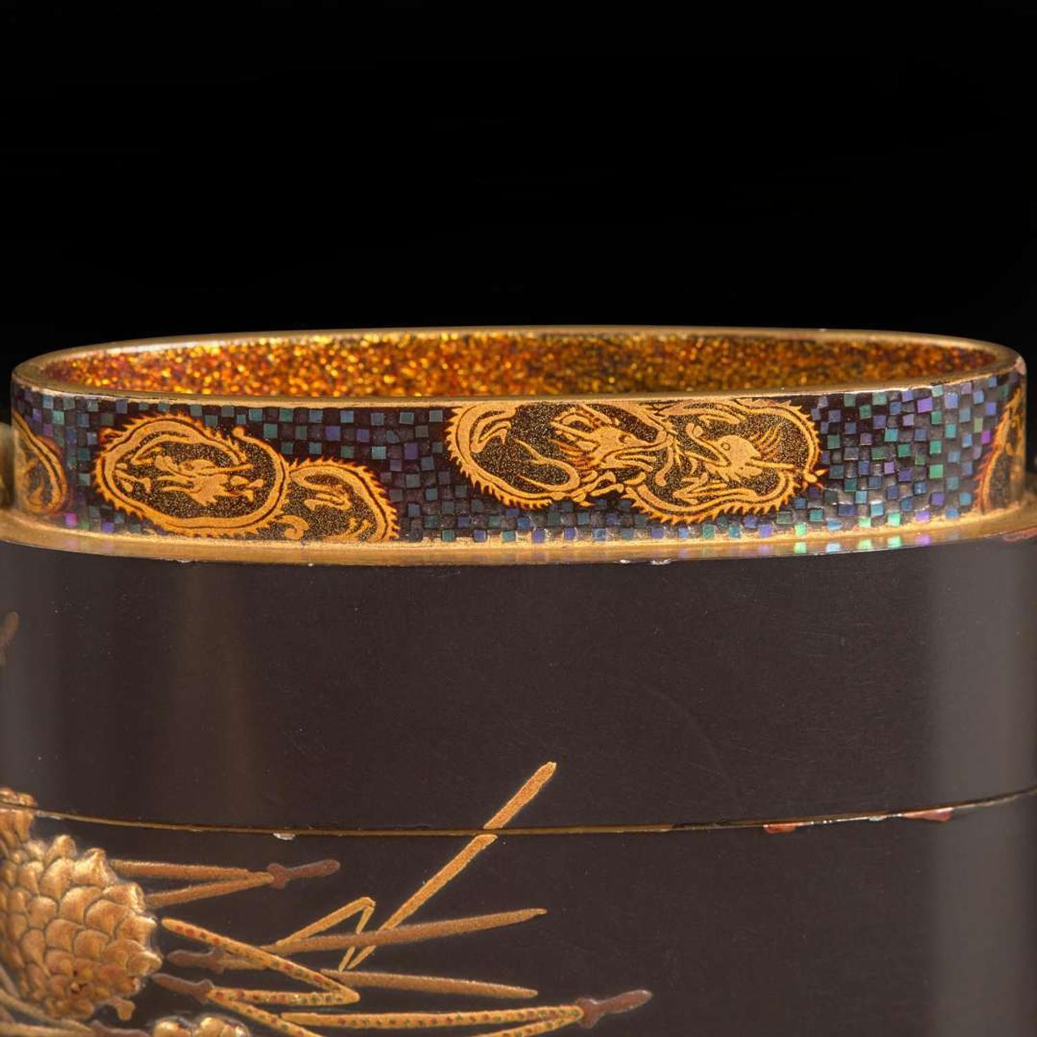 Two Japanese lacquer inro 日本印笼两件 Edo to Meiji period ?????