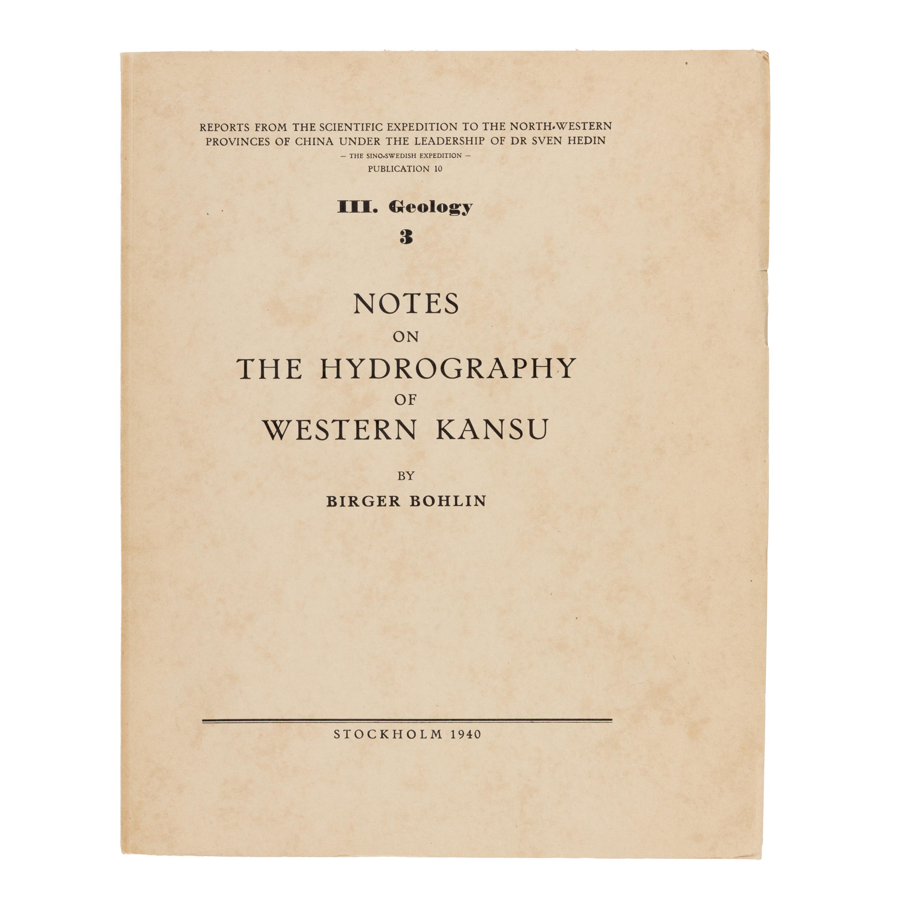[Travel & Exploration]. (Hedin, Sven). Reports from the Scientific Expedition to the North-Western Provinces of China Under the Leadership of Dr. Sven Hedin