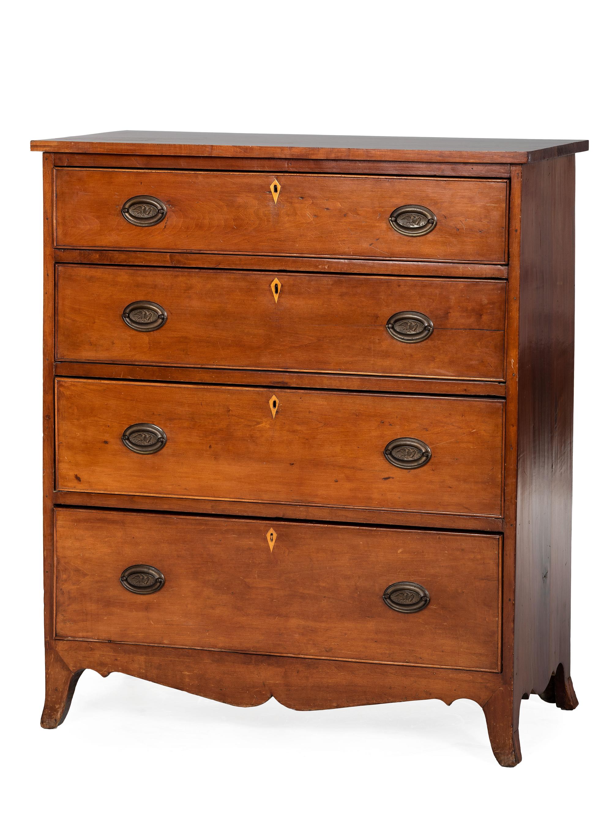 A Federal Cherrywood Inlaid Chest of Drawers