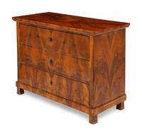 A Biedermeier Figured Walnut Commode