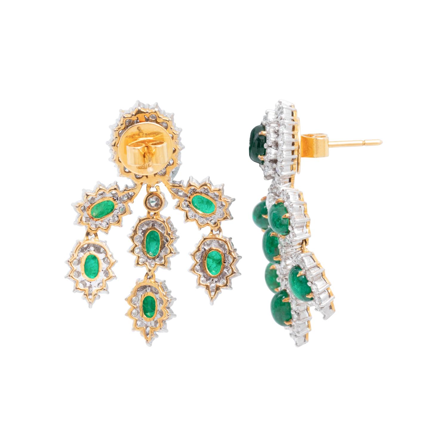 EMERALD AND DIAMOND EARRINGS