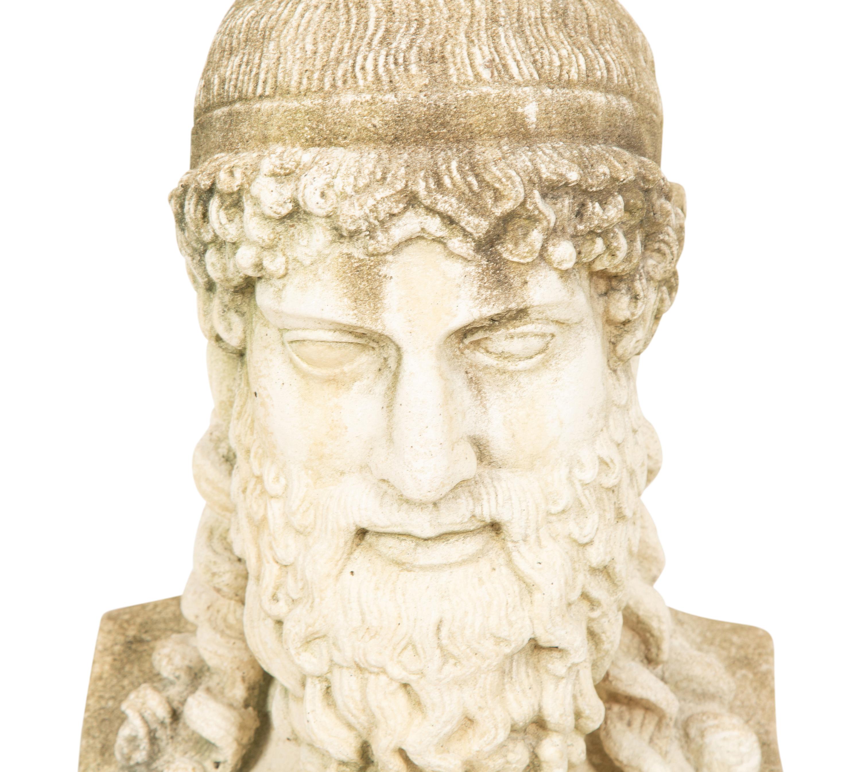 A Carved Stone Bust of Dionysos After the Antique
