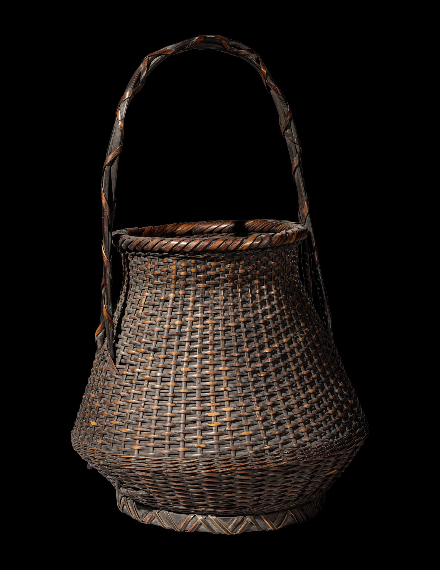 A Japanese Ikebana Bamboo Basket