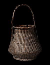 A Japanese Ikebana Bamboo Basket