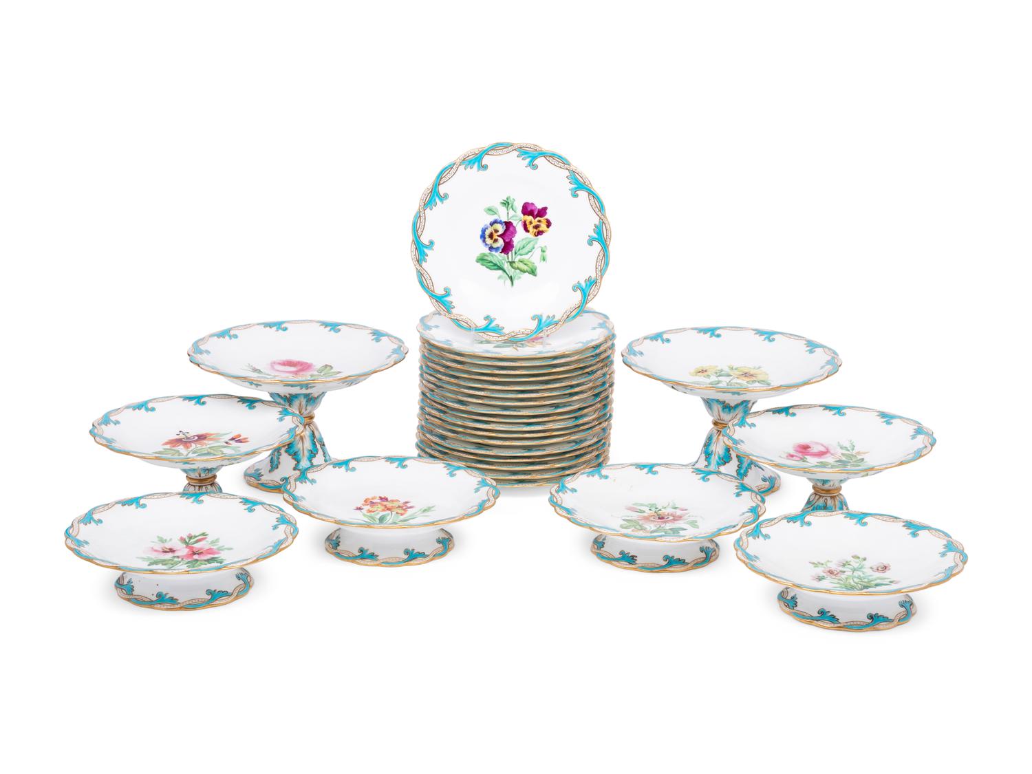 An English Porcelain Dessert Service
