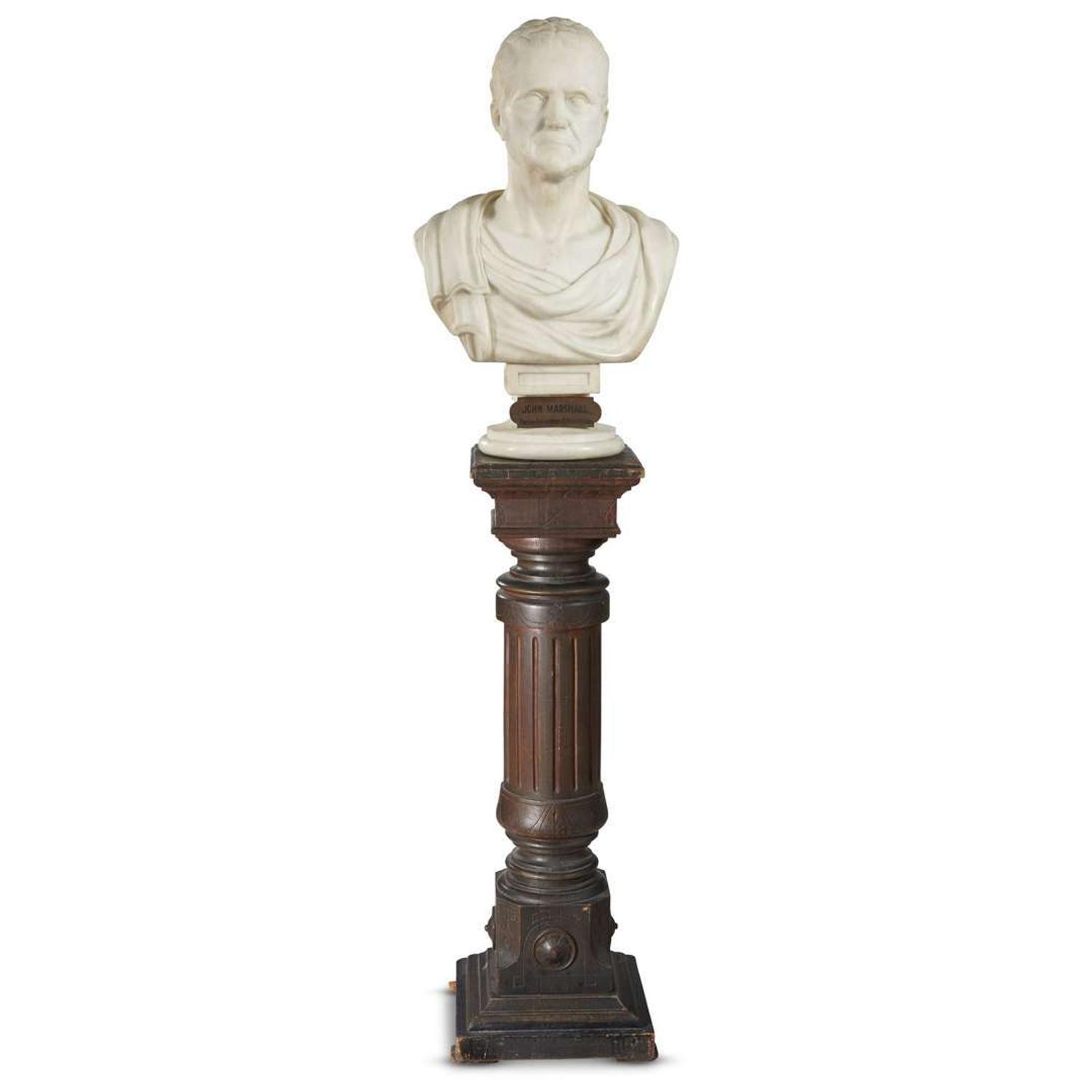 Hugh Cannon (Irish, active Philadelphia, 1840-1857) Marble bust of John Marshall (1755-1835)