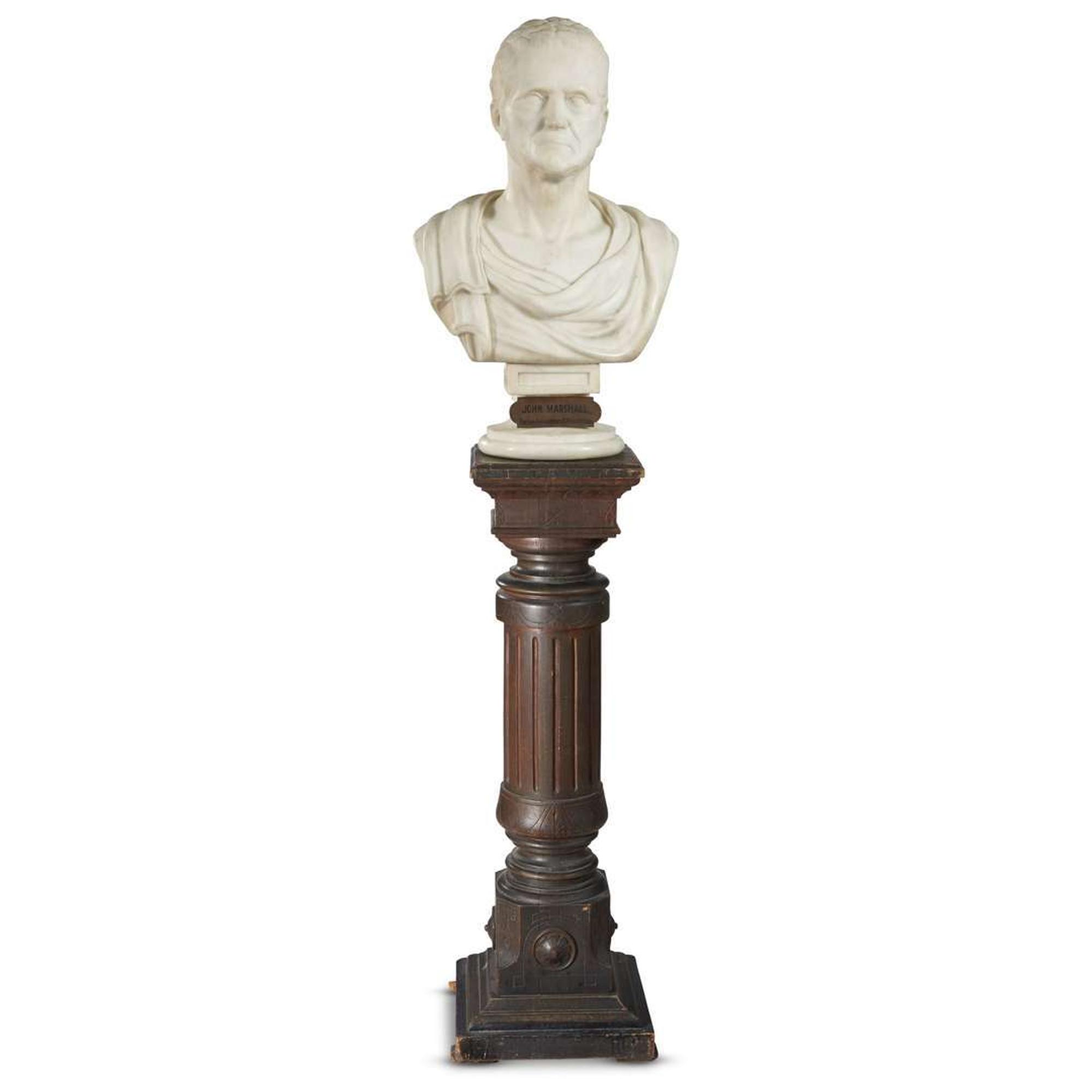 Hugh Cannon (Irish, active Philadelphia, 1840-1857) Marble bust of John Marshall (1755-1835)