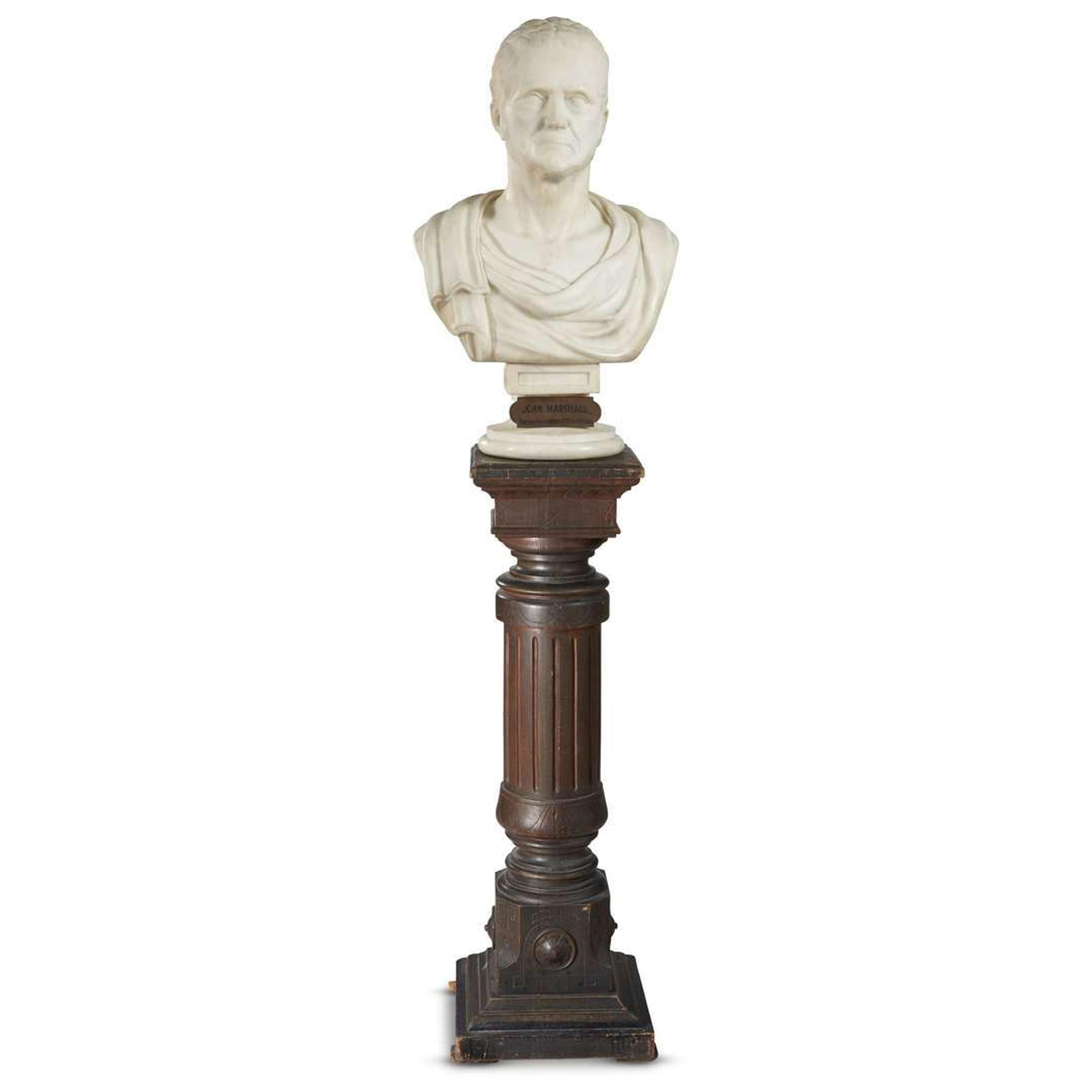 Hugh Cannon (Irish, active Philadelphia, 1840-1857) Marble bust of John Marshall (1755-1835)