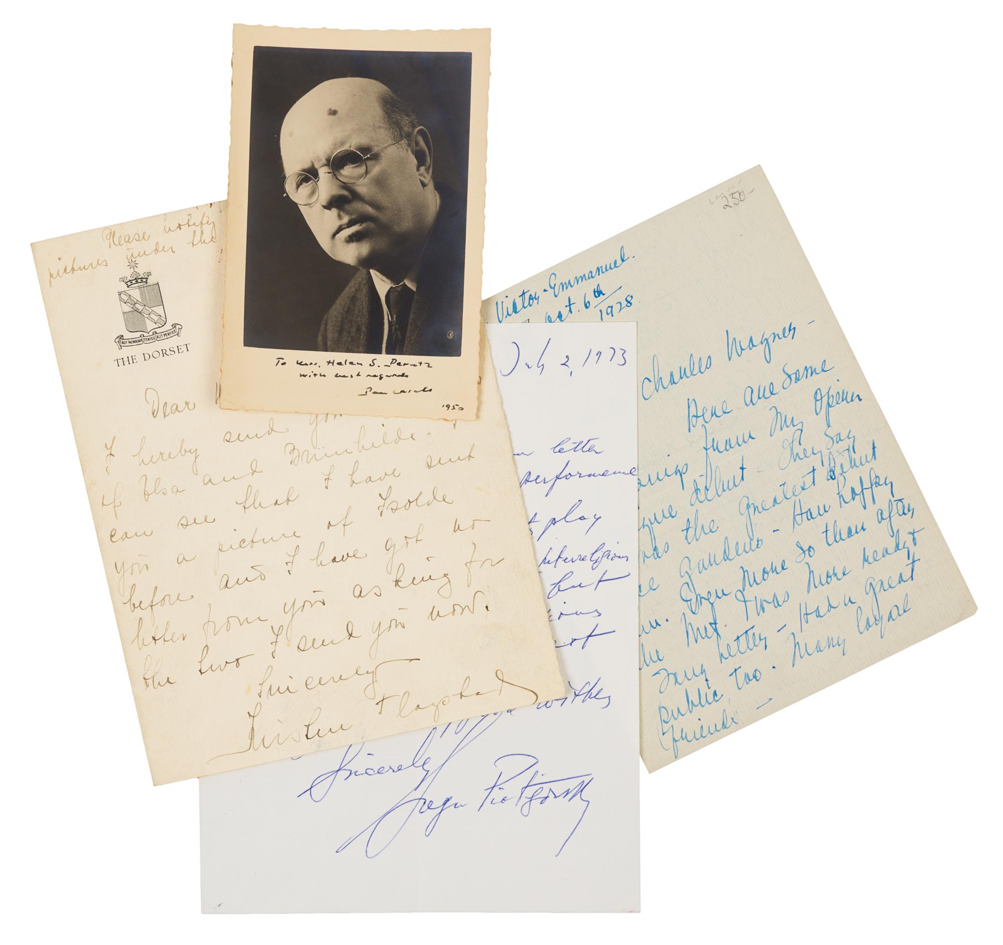 [MUSICIANS AND PERFORMERS]. A group of 4 manuscripts by musicians and performers.