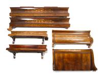 A Dutch Rosewood Marquetry Bed, Height of headboard 50 x width 79 1/2 x depth 50 1/2 inches.