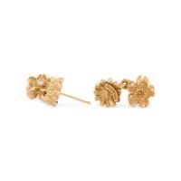 YELLOW GOLD AND DIAMOND FLOWER SET