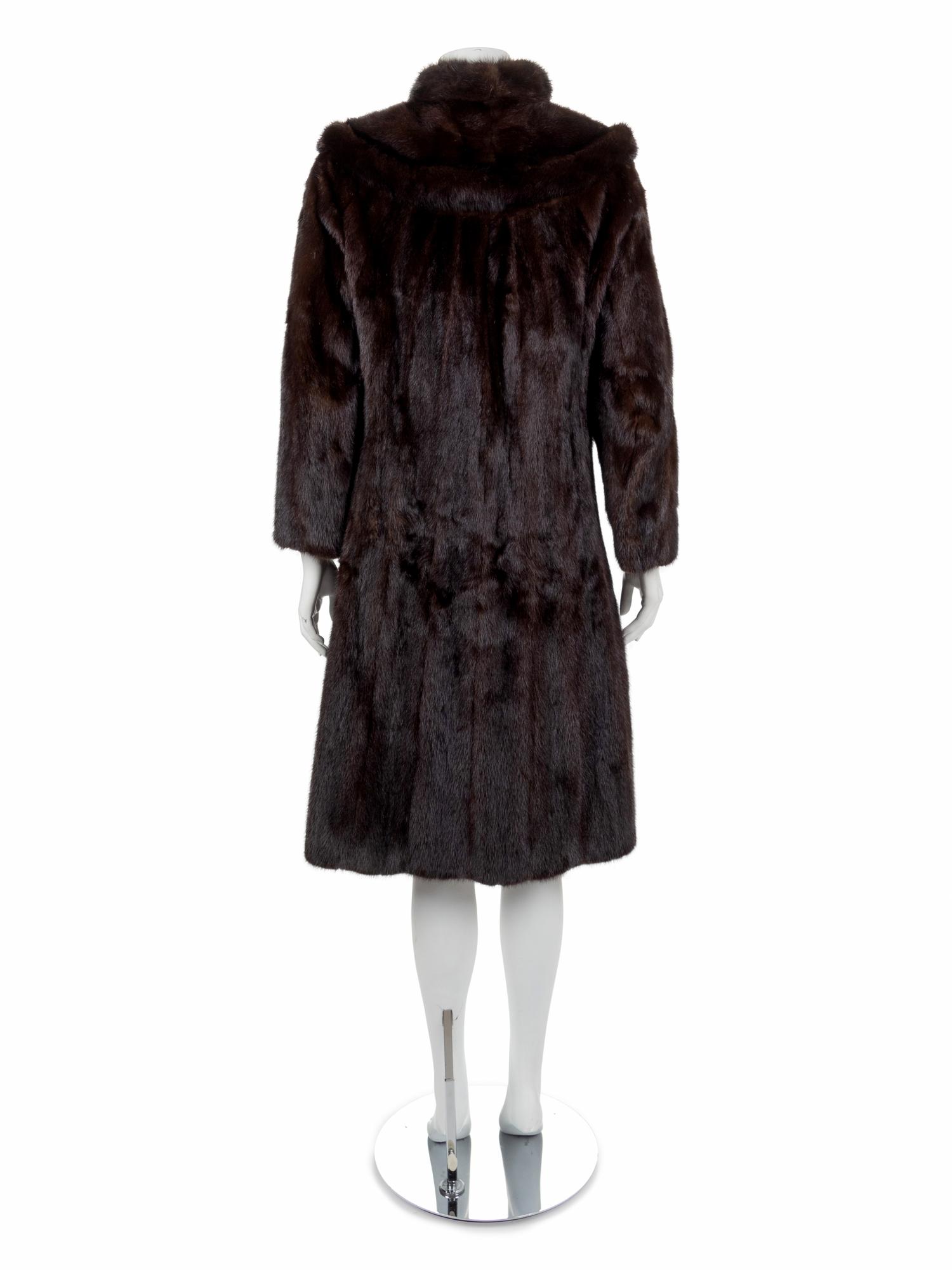 (Do not recommend re-offering) Long Brown Mink Coat, 1970-80s
