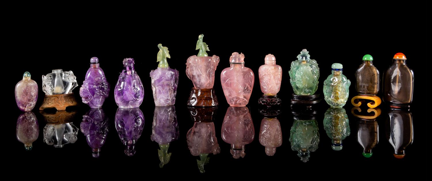 Twelve Hardstone Snuff Bottles — 19TH-20TH CENTURY