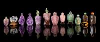 Twelve Hardstone Snuff Bottles — 19TH-20TH CENTURY