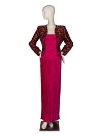 Mary McFadden Pink Gown and Embellished Evening Jacket