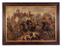 Continental School, (18th Century), Battles (a pair of works)