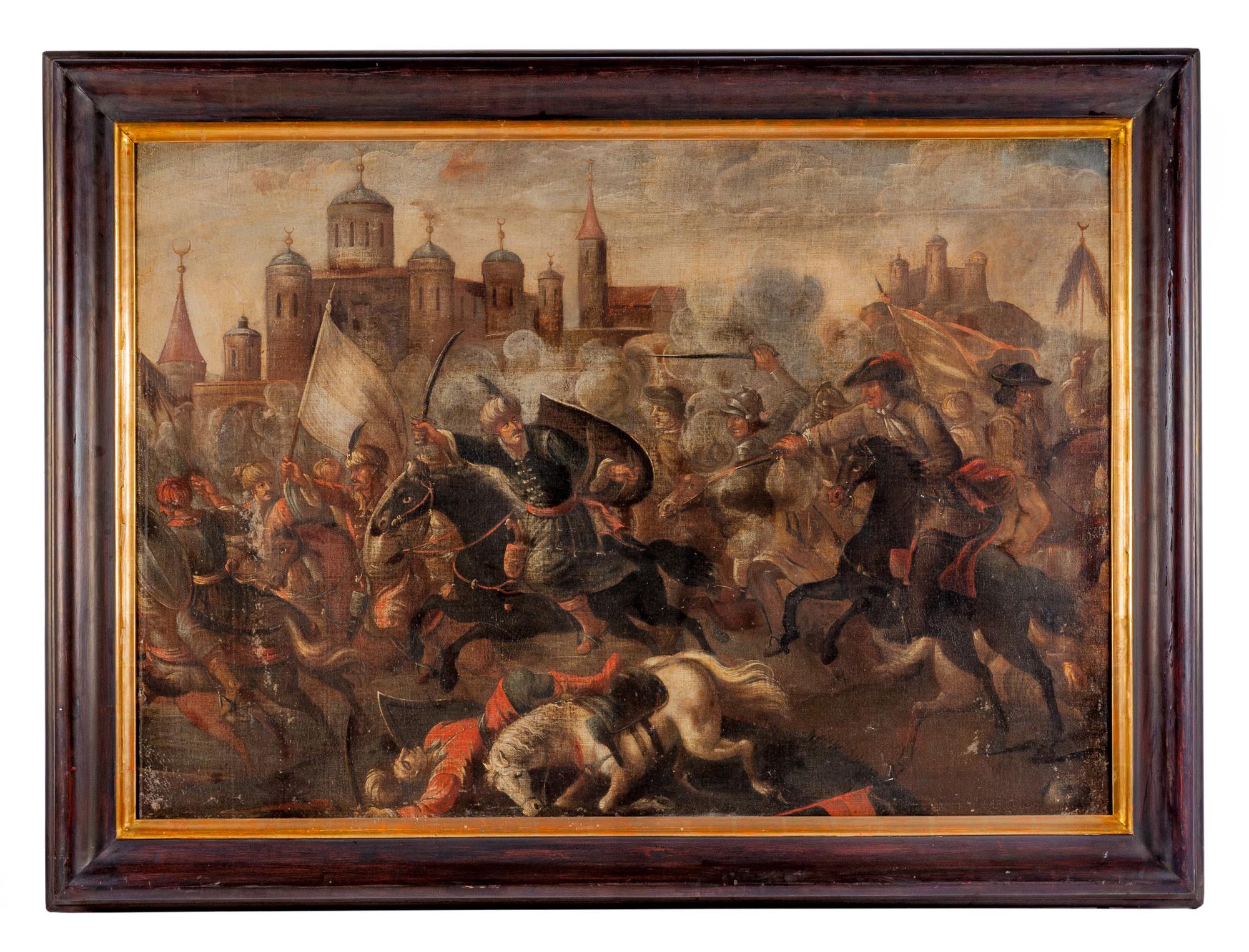 Continental School, (18th Century), Battles (a pair of works)