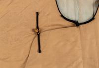 A Pale Yellow Silk and Cotton Padded Winter Robe