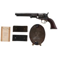 Colt Model 1849 Pocket Revolver Inscribed to Major E. Ewing - 4th NJ - with Archive including CDV, Shoulder Straps and Framed Printed Color Image