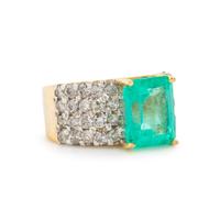 Emerald, Diamond, and Yellow Ring