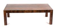 A Pair of Palm Tree Veneered Coffee Tables Height 20 x width 72 x depth 48 inches. — 20TH CENTURY