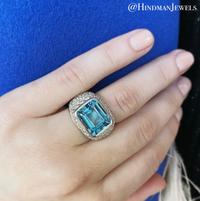 HAMMERMAN BROTHERS, AQUAMARINE AND DIAMOND RING