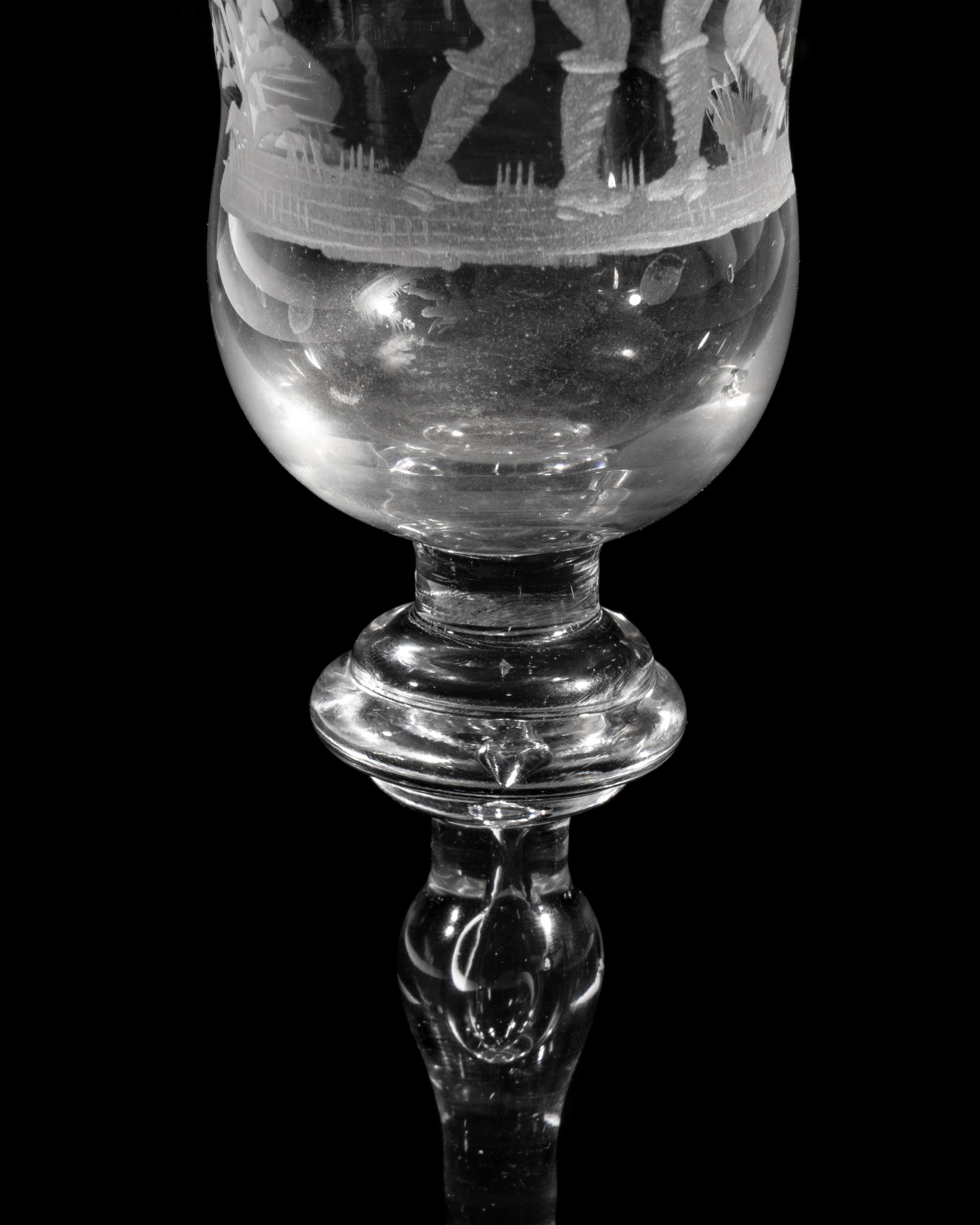 A Dutch Engraved Friendship Wine Glass