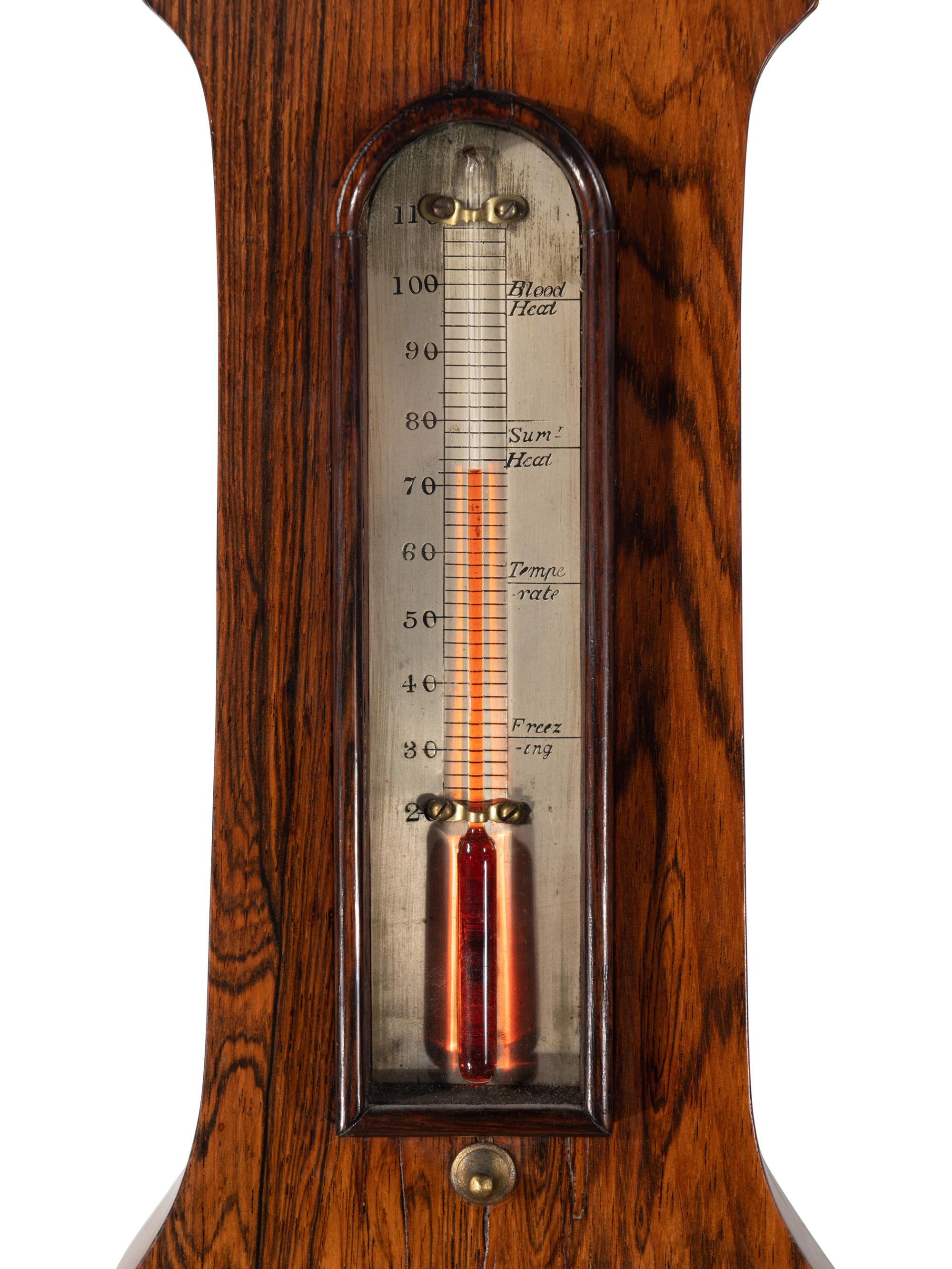 An English Rosewood Wheel Barometer