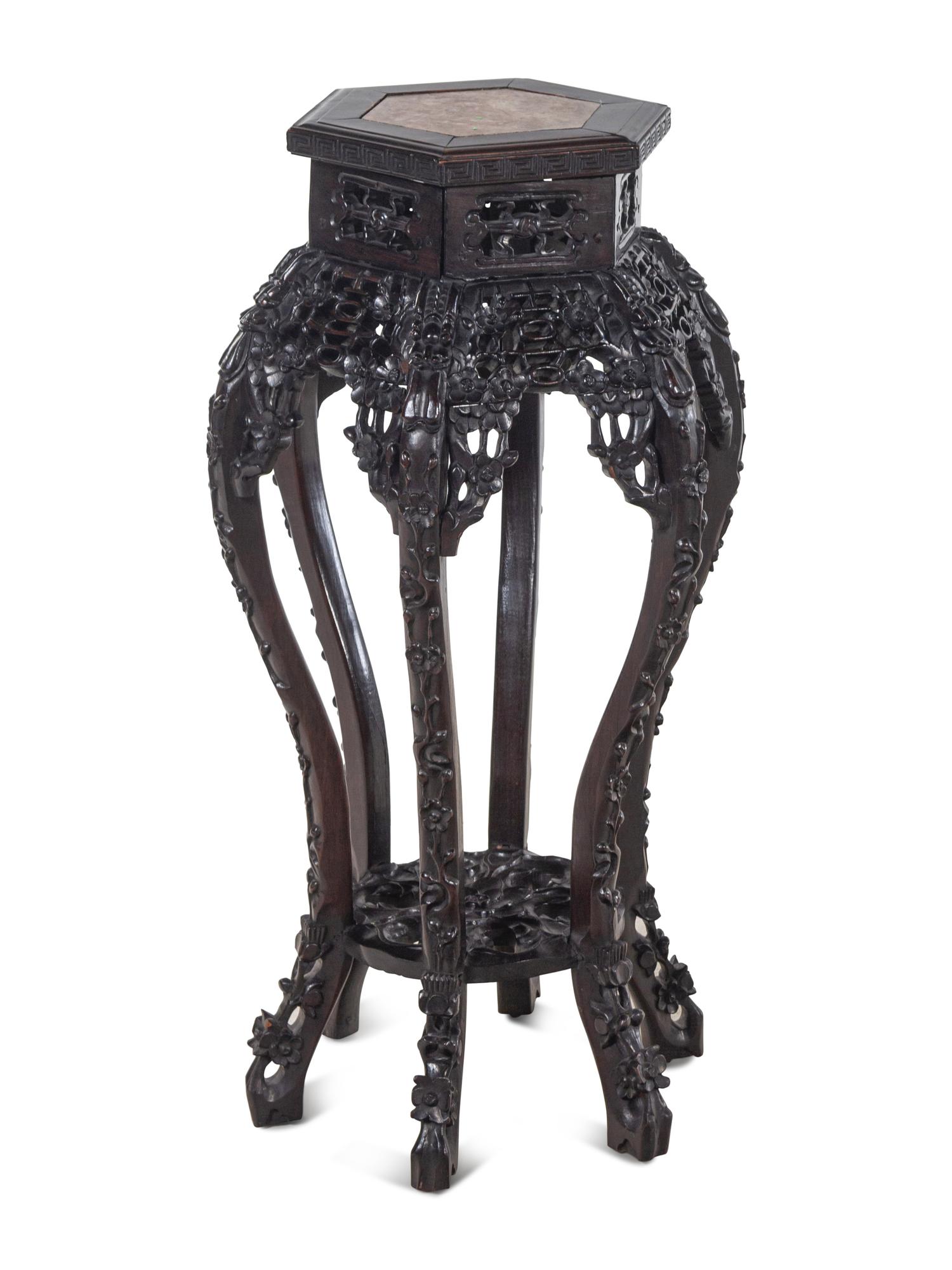 Three Chinese Carved Wood Stands