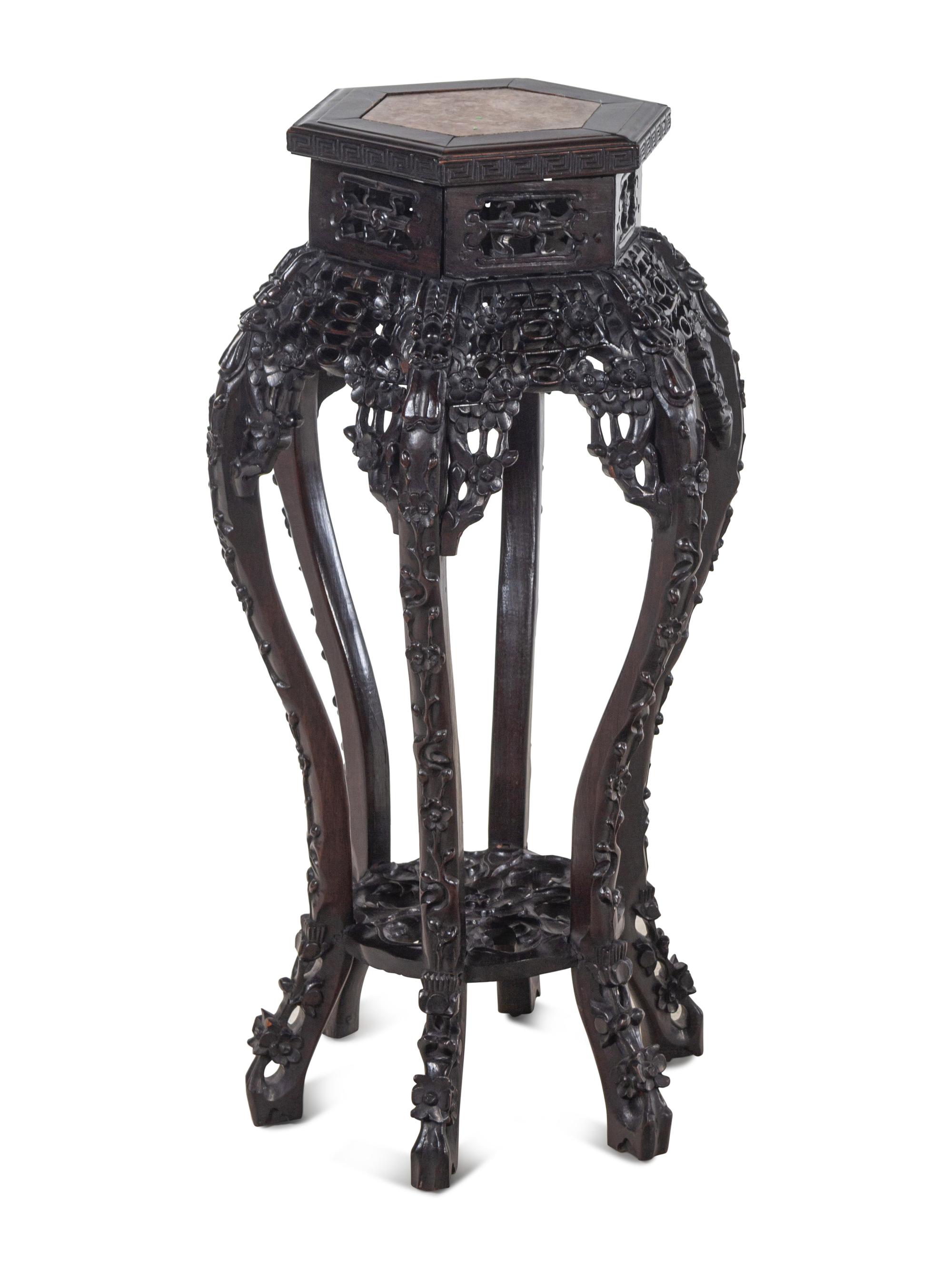 Three Chinese Carved Wood Stands