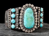 Carved Turquoise Frog Cuff Bracelet