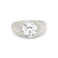 TRANSITIONAL CUT DIAMOND AND PLATINUM RING