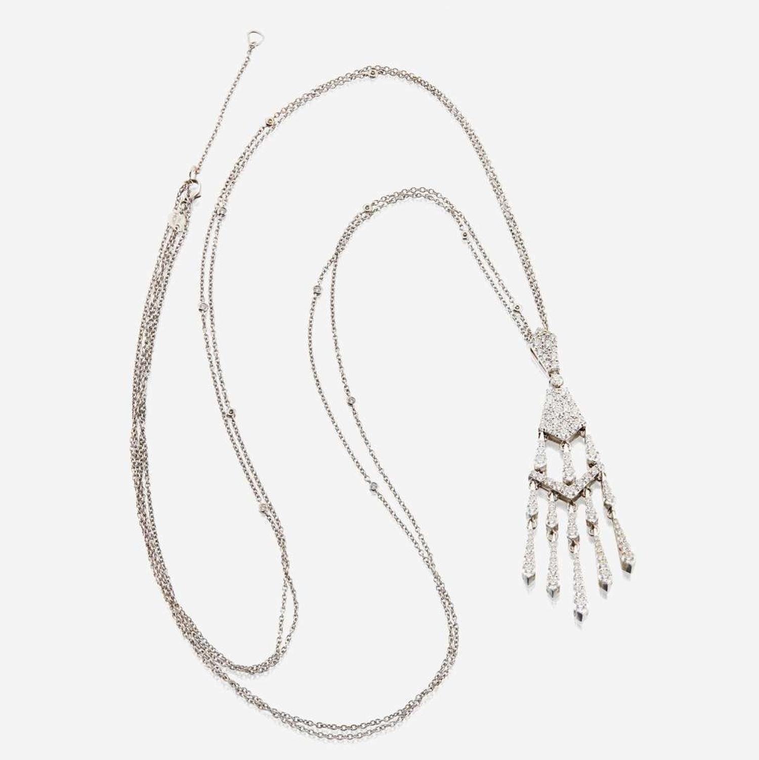 A diamond and white gold necklace, Hearts on Fire Triplicity