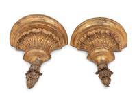 A Pair of Continental Giltwood Wall Brackets