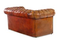 An English Leather Upholstered Chesterfield Sofa