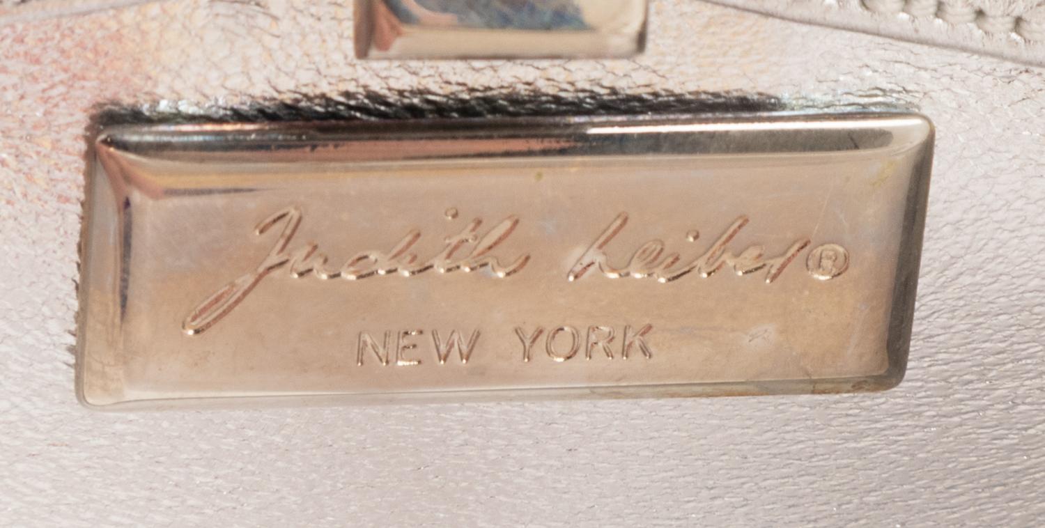 Judith Leiber Silver and Gray Rhinestone Minaudière