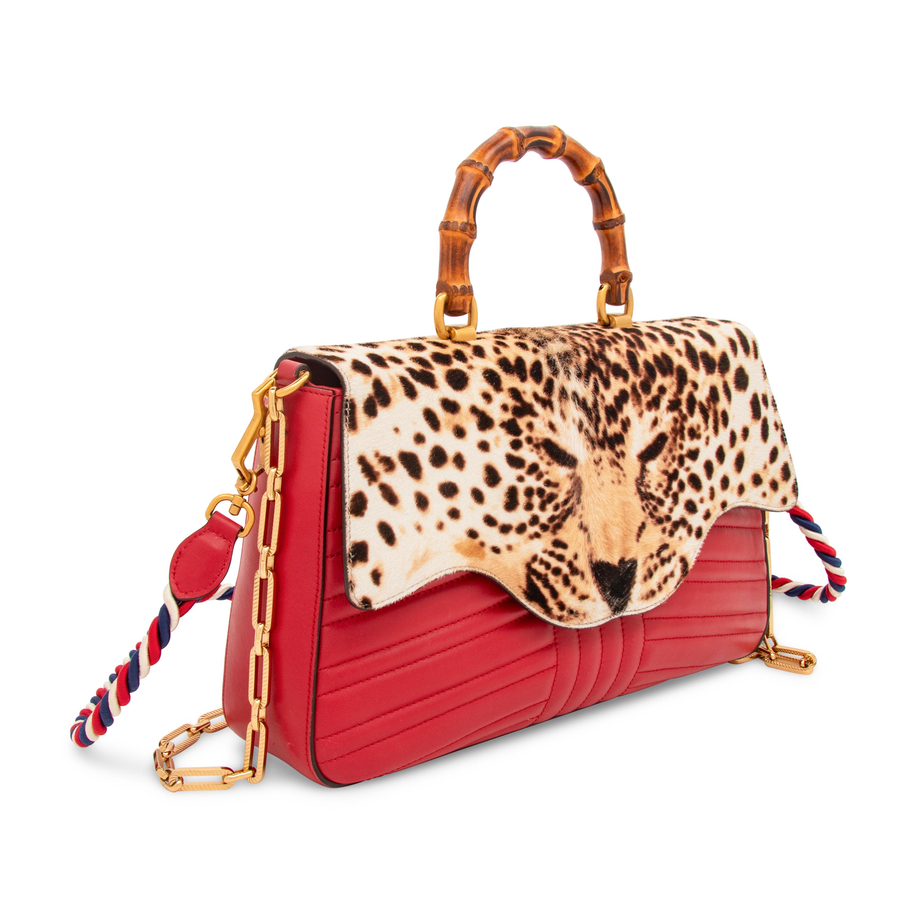 GUCCI, JAGUAR-PRINT PONY & BAMBOO BAG