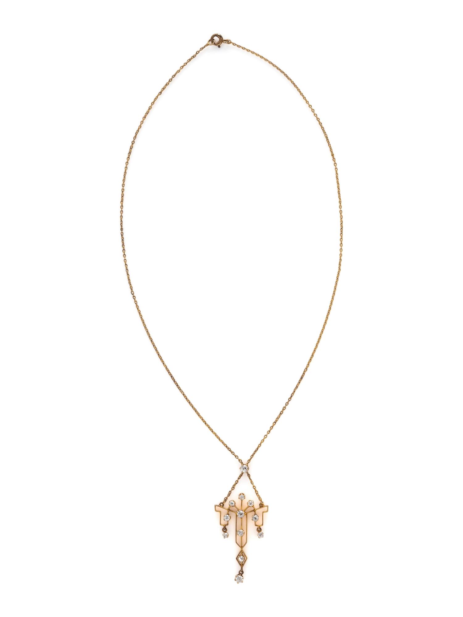 YELLOW GOLD AND DIAMOND NECKLACE