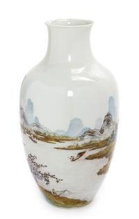 A Large Famille Rose Porcelain Vase Height 13 inches. — EARLY 20TH CENTURY