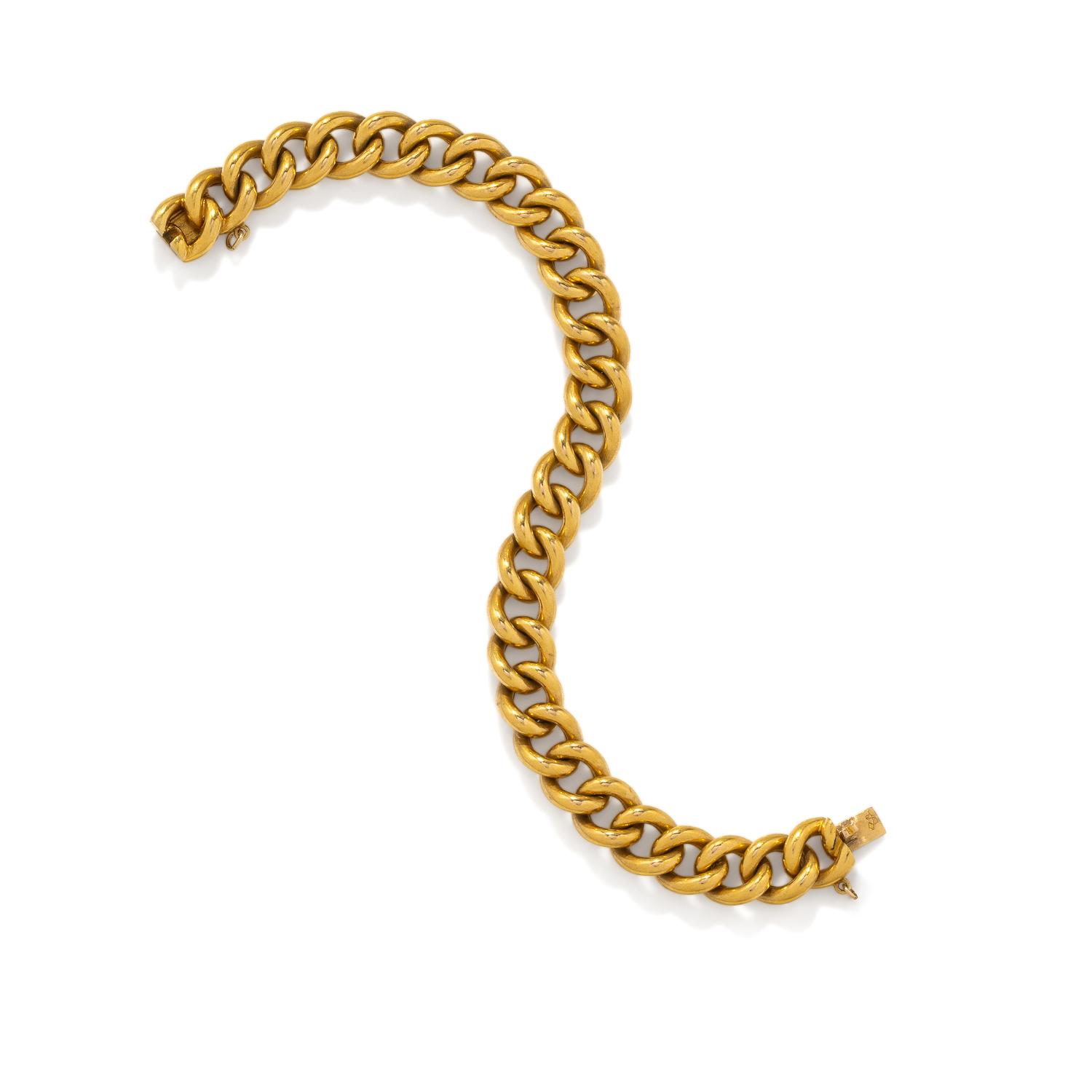 YELLOW GOLD CURB LINK BRACELET
