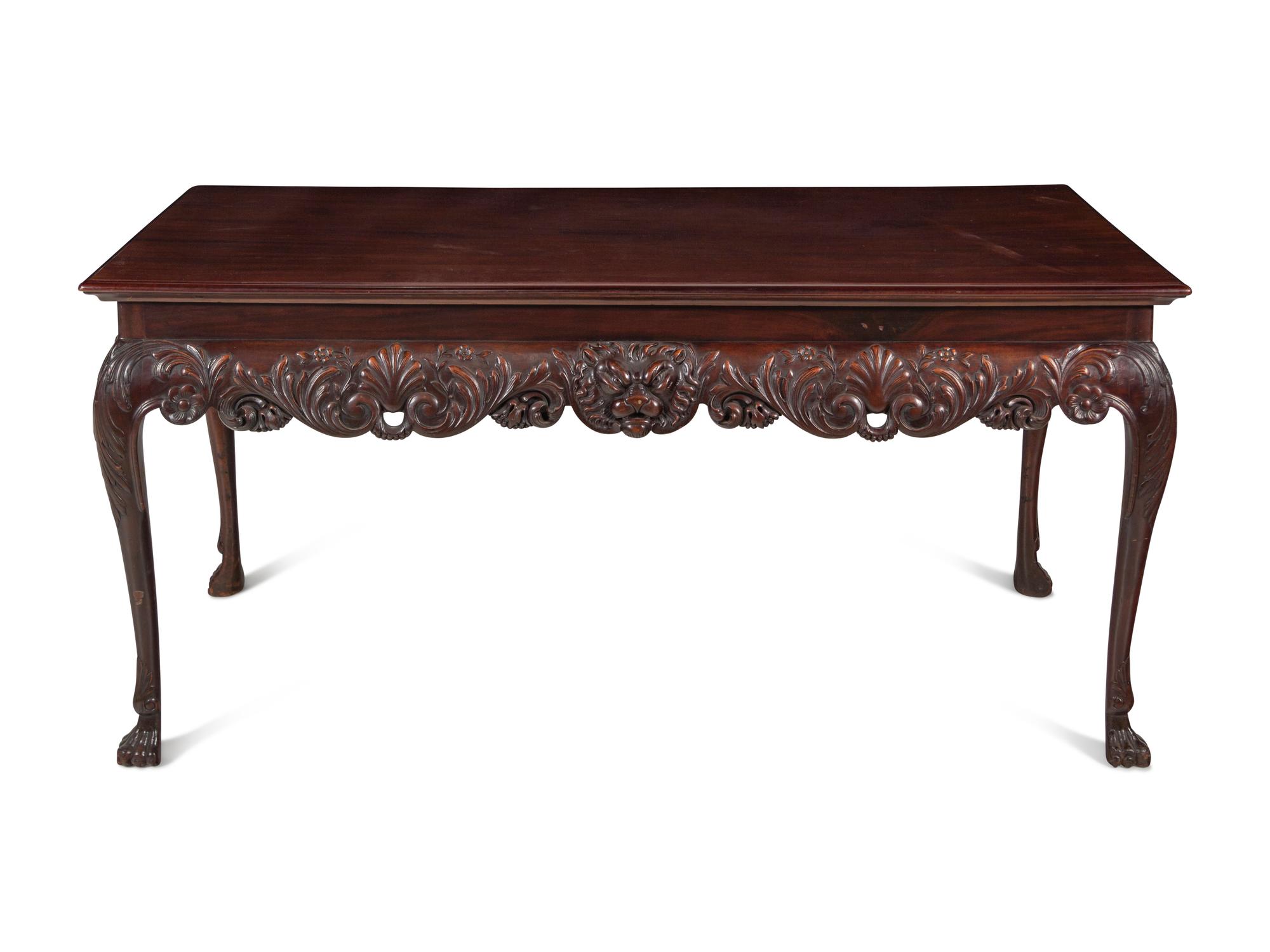 An Irish George III Style Carved Mahogany Console Table