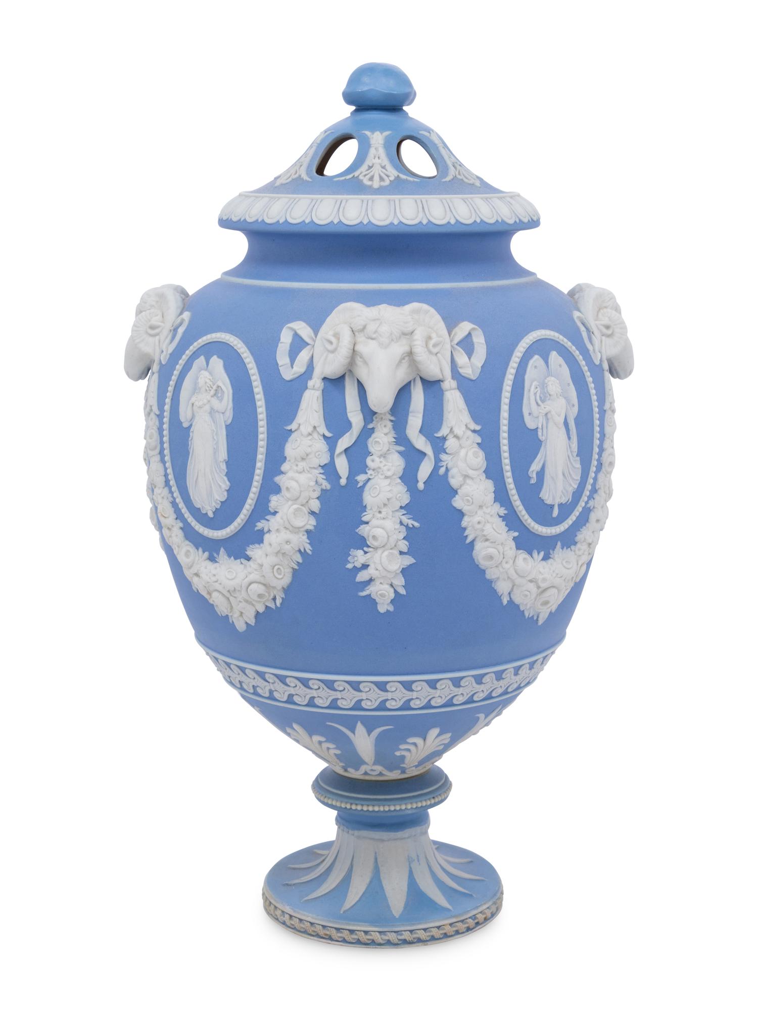 A Large Wedgwood Jasperware Potpourri Urn and Cover