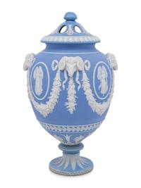 A Large Wedgwood Jasperware Potpourri Urn and Cover