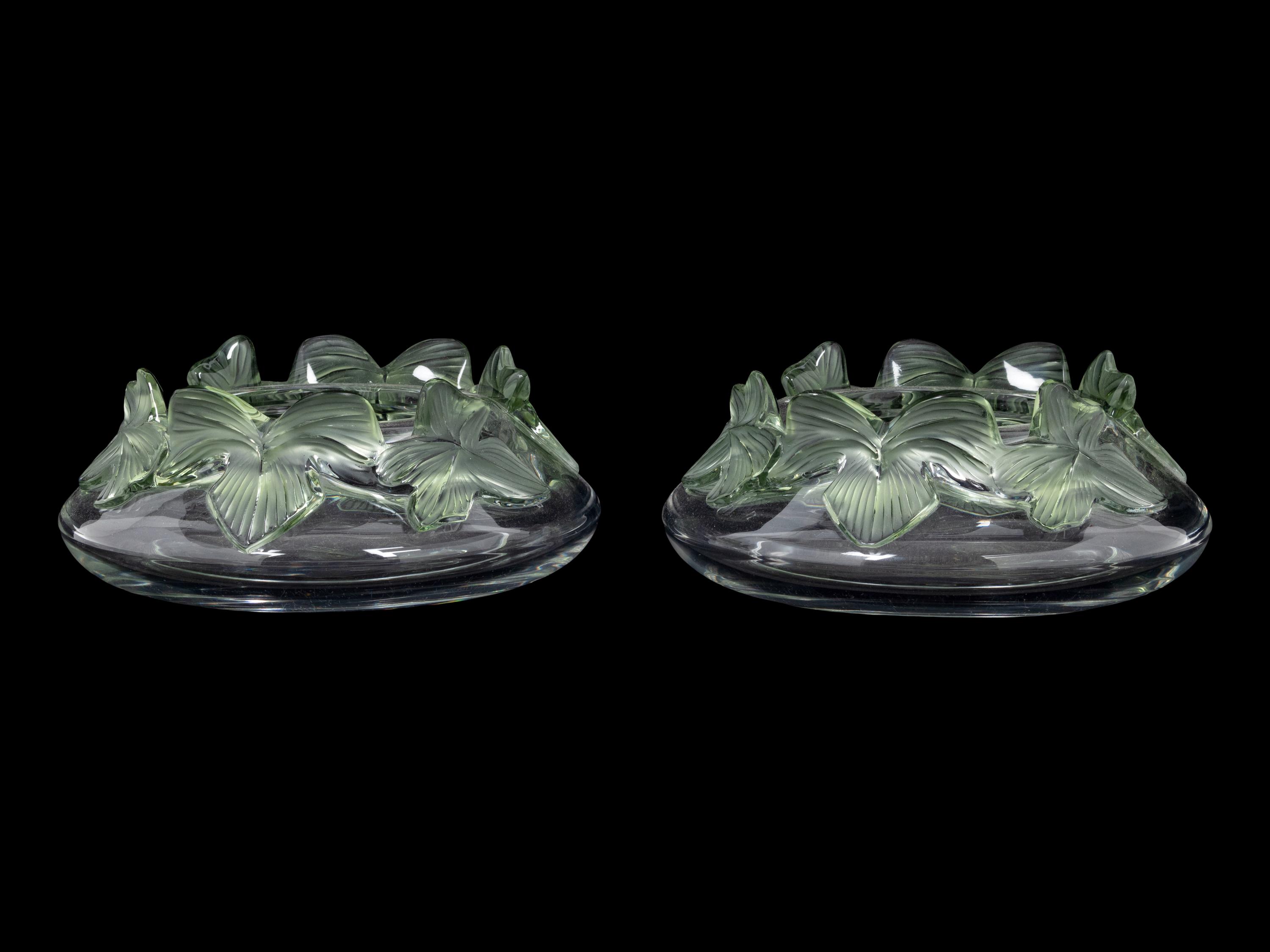 A Pair of Lalique Lierre Bowls