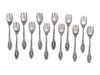 A Set of Twelve American Silver Terrapin Forks