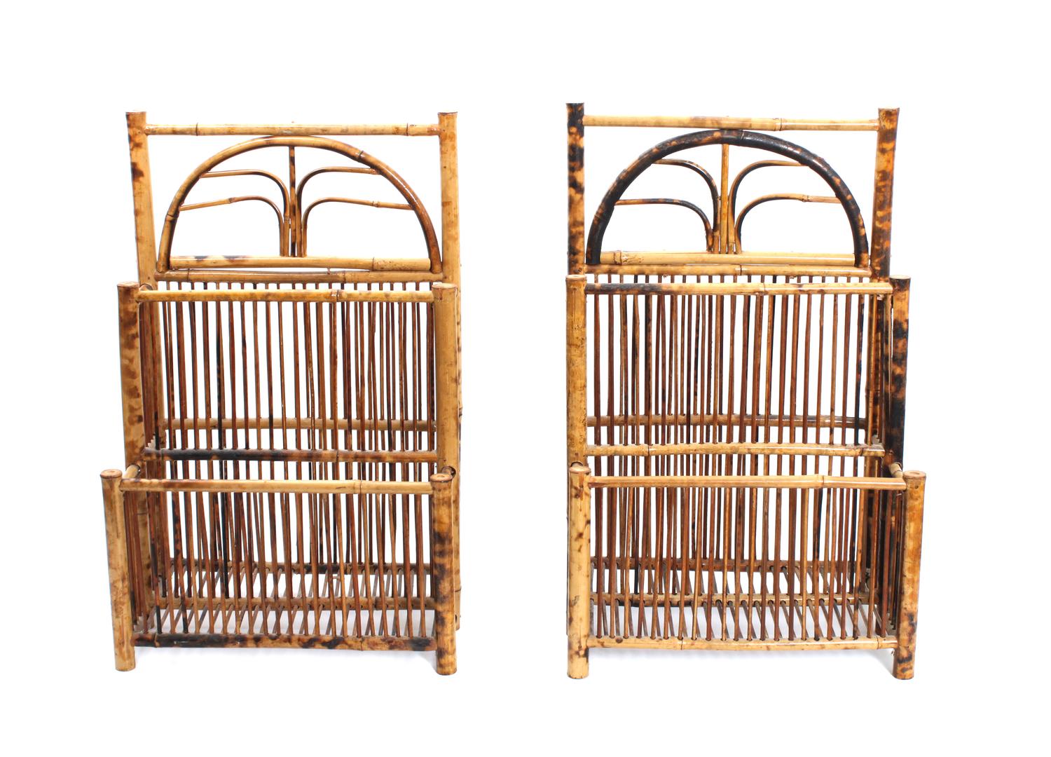 A Pair of Regency Simulated Bamboo Canterbury Height 20 inches