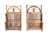 A Pair of Regency Simulated Bamboo Canterbury Height 20 inches