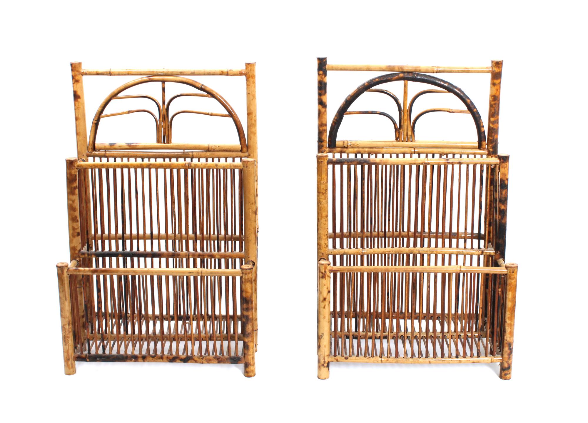 A Pair of Regency Simulated Bamboo Canterbury Height 20 inches