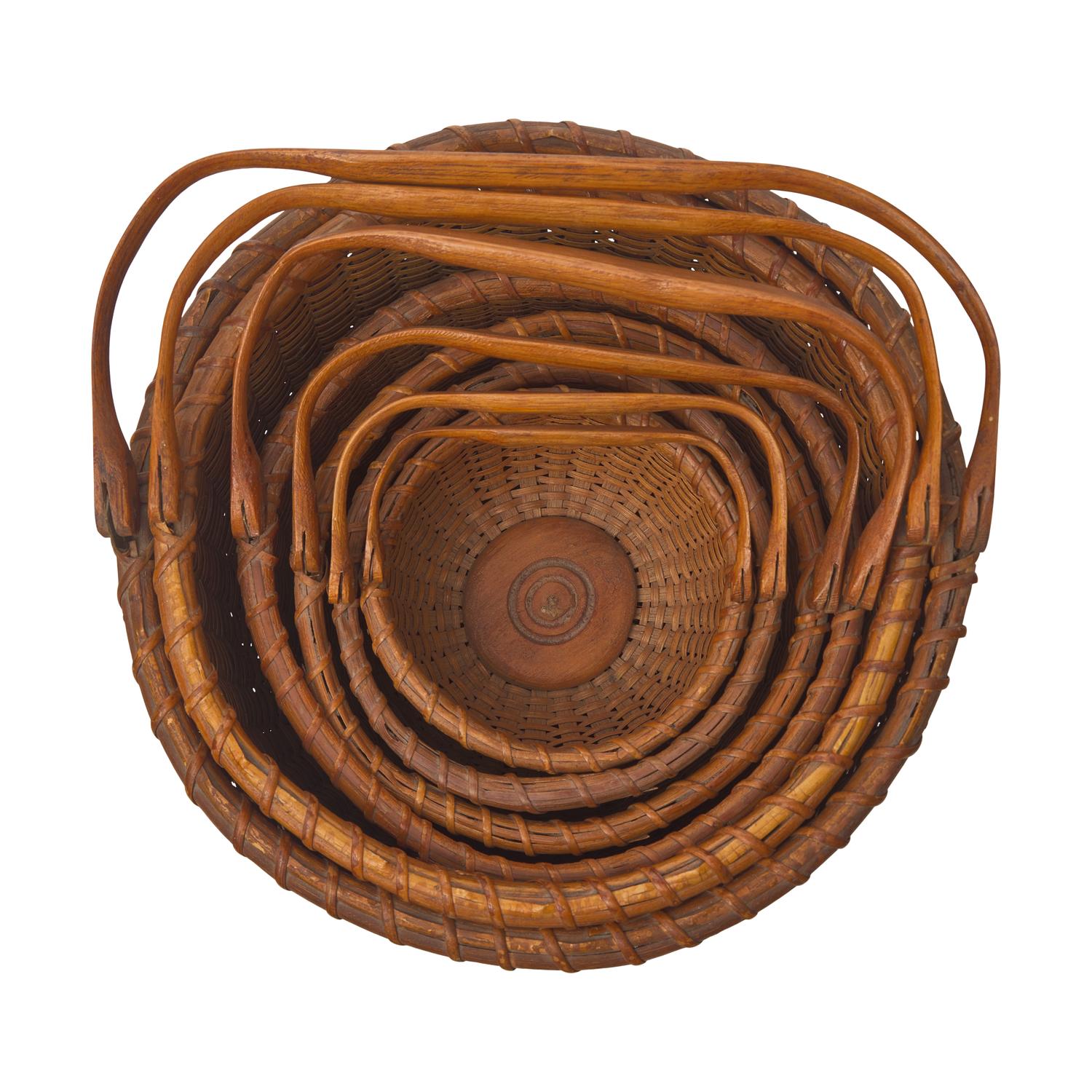 A Group of Six Graduated Nantucket Lightship Baskets